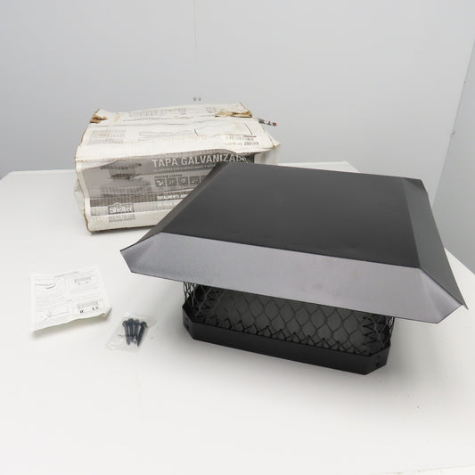 Shelter SC1313 Black Powder Coat Finish Square Screened Chimney Cover 13" x 13"