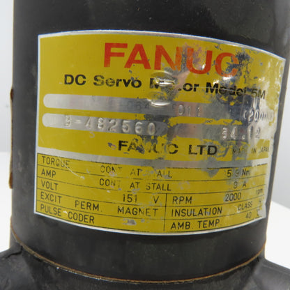 Fanuc A06B-064-B001 Model 5M 2000RPM 151V DC Servo Motor 5.9Nm