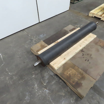 55" W x 7-1/2" OD Heavy Duty Rubber Clad Sander Roller 66-1/2" OAW 1.935" Shaft