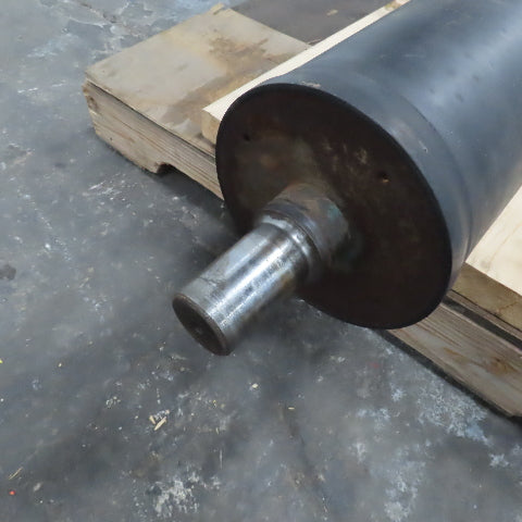 55" W x 7-1/2" OD Heavy Duty Rubber Clad Sander Roller 66-1/2" OAW 1.935" Shaft