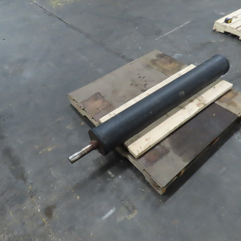 55" W x 7-1/2" OD Heavy Duty Rubber Clad Sander Roller 66-1/2" OAW 1.935" Shaft
