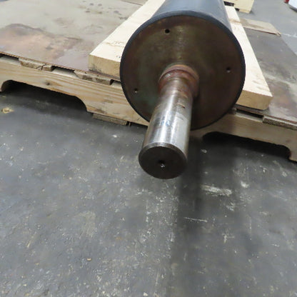 55" W x 7-1/2" OD Heavy Duty Rubber Clad Sander Roller 66-1/2" OAW 1.935" Shaft