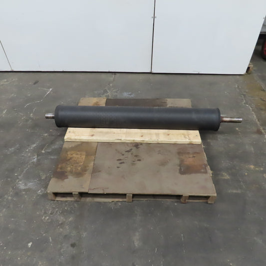 55" W x 7-1/2" OD Heavy Duty Rubber Clad Sander Roller 66-1/2" OAW 1.935" Shaft