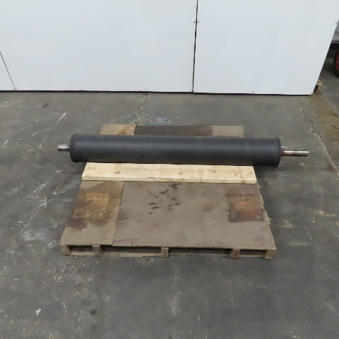 55" W x 7-1/2" OD Heavy Duty Rubber Clad Sander Roller 66-1/2" OAW 1.935" Shaft