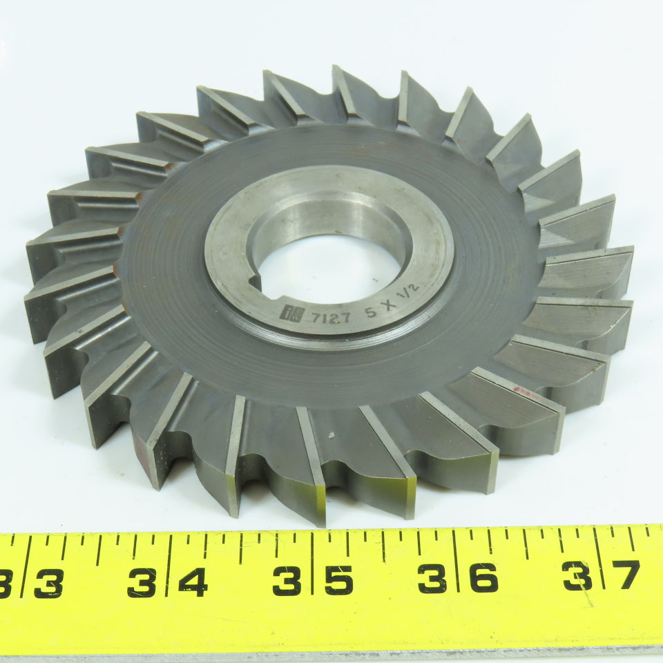 ITW 5" x 1/2" Side Milling Cutter Staggered 24 Tooth 1-1/4" Arbor