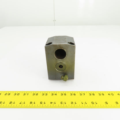 Bolt Down Coolant Fed Lathe Turret Round Tool Holder 1.25" Shank 125mmx82mm Base