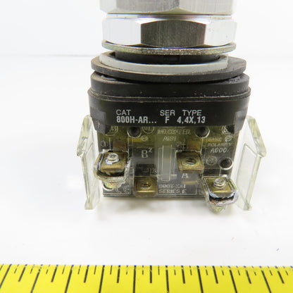 Allen Bradley 800H-AR Ser F Green Momentary Contact Push Button Switch 600V
