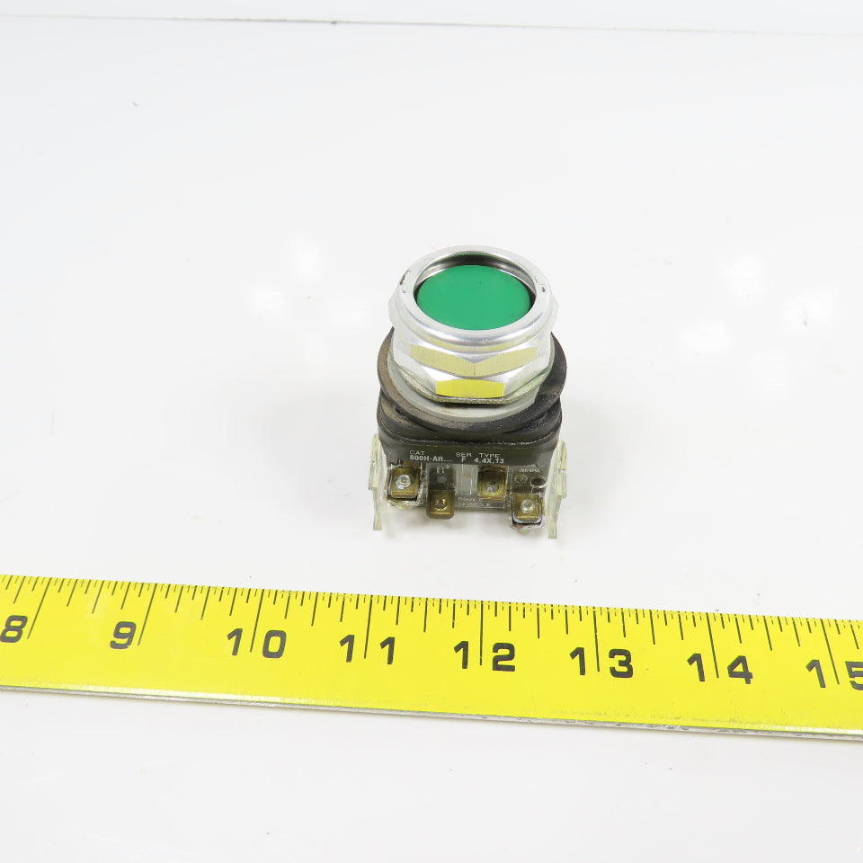 Allen Bradley 800H-AR Ser F Green Momentary Contact Push Button Switch 600V