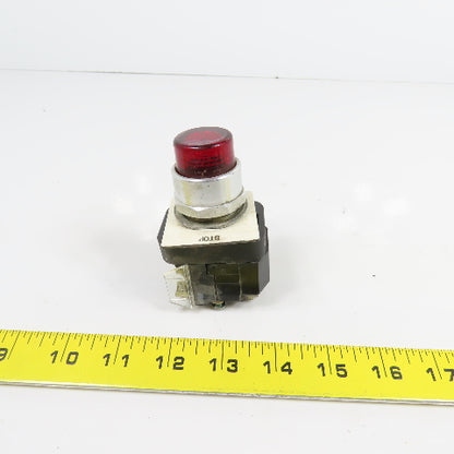 Allen Bradley 800T-PB16 Ser T Red Illuminated Momentary Contact Push Switch 120V