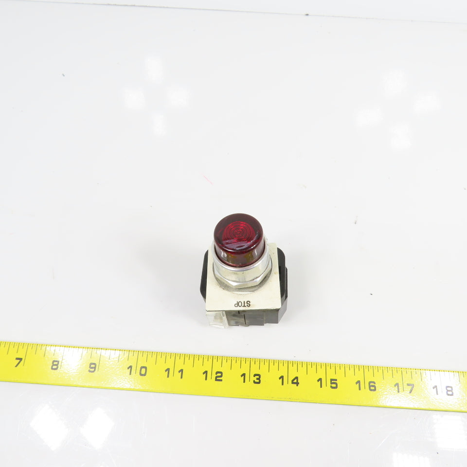 Allen Bradley 800T-PB16 Ser T Red Illuminated Momentary Contact Push Switch 120V