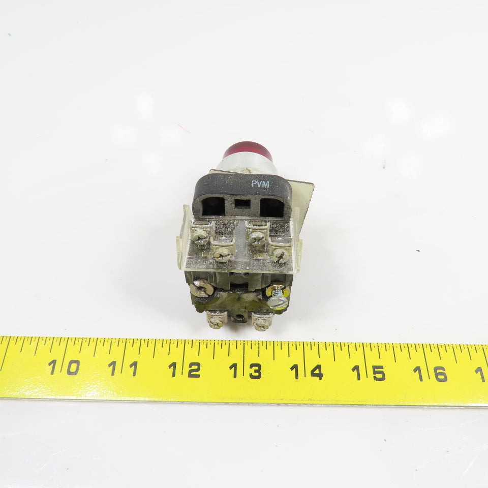 Allen Bradley 800T-PB16 Ser T Red Illuminated Momentary Contact Push Switch 120V