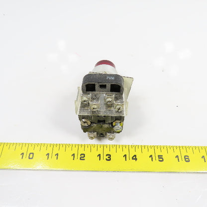 Allen Bradley 800T-PB16 Ser T Red Illuminated Momentary Contact Push Switch 120V