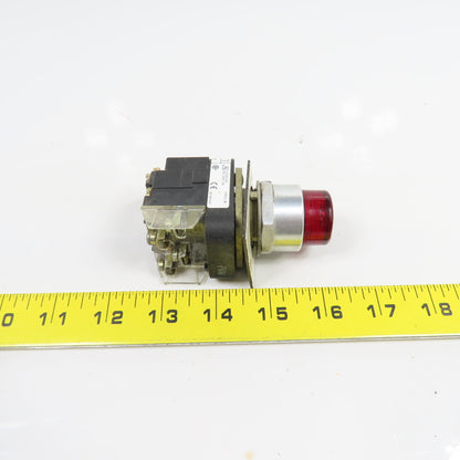 Allen Bradley 800T-PB16 Ser T Red Illuminated Momentary Contact Push Switch 120V