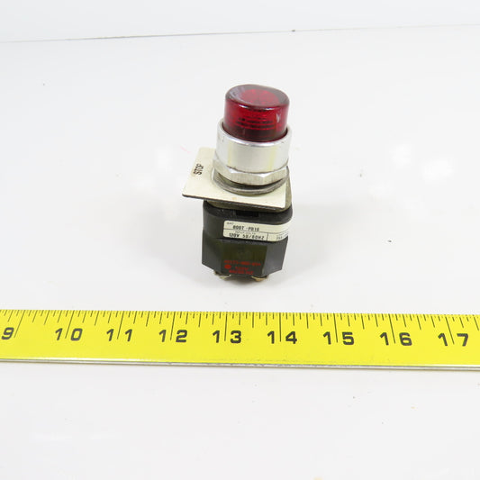 Allen Bradley 800T-PB16 Ser T Red Illuminated Momentary Contact Push Switch 120V