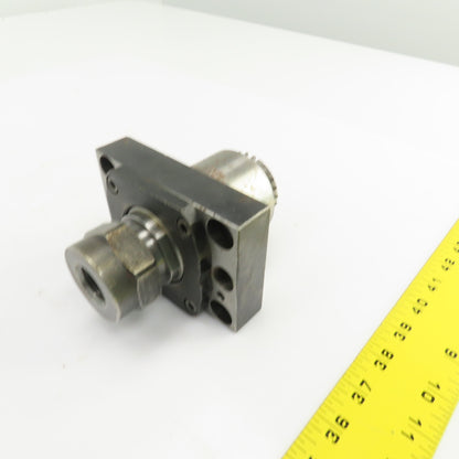 Bolt Down CNC Lathe Turret Live Tool Holder 19mm Shank 116mm x 80mm Base