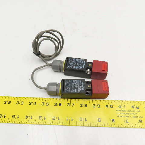 Omron D4DS-3AFS Industrial Gate Guard Door Interlock Safety Switch 600V Lot of 2