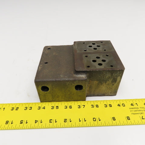 4 Port Hydraulic D03 Valve Steel Manifold Block 6 Ports