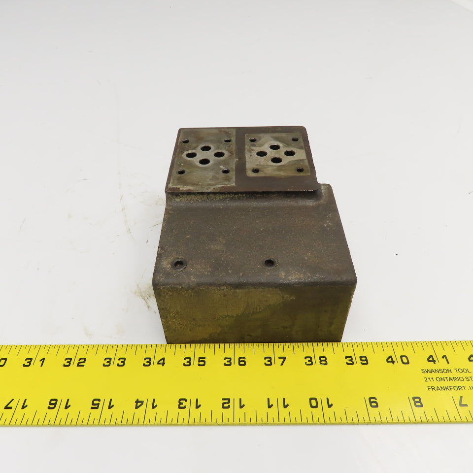 4 Port Hydraulic D03 Valve Steel Manifold Block 6 Ports