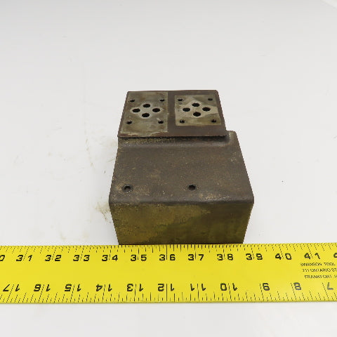 4 Port Hydraulic D03 Valve Steel Manifold Block 6 Ports