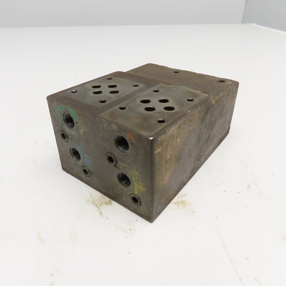 4 Port Hydraulic D03 Valve Steel Manifold Block 6 Ports