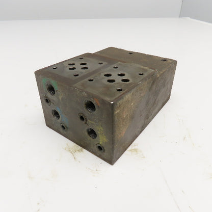 4 Port Hydraulic D03 Valve Steel Manifold Block 6 Ports
