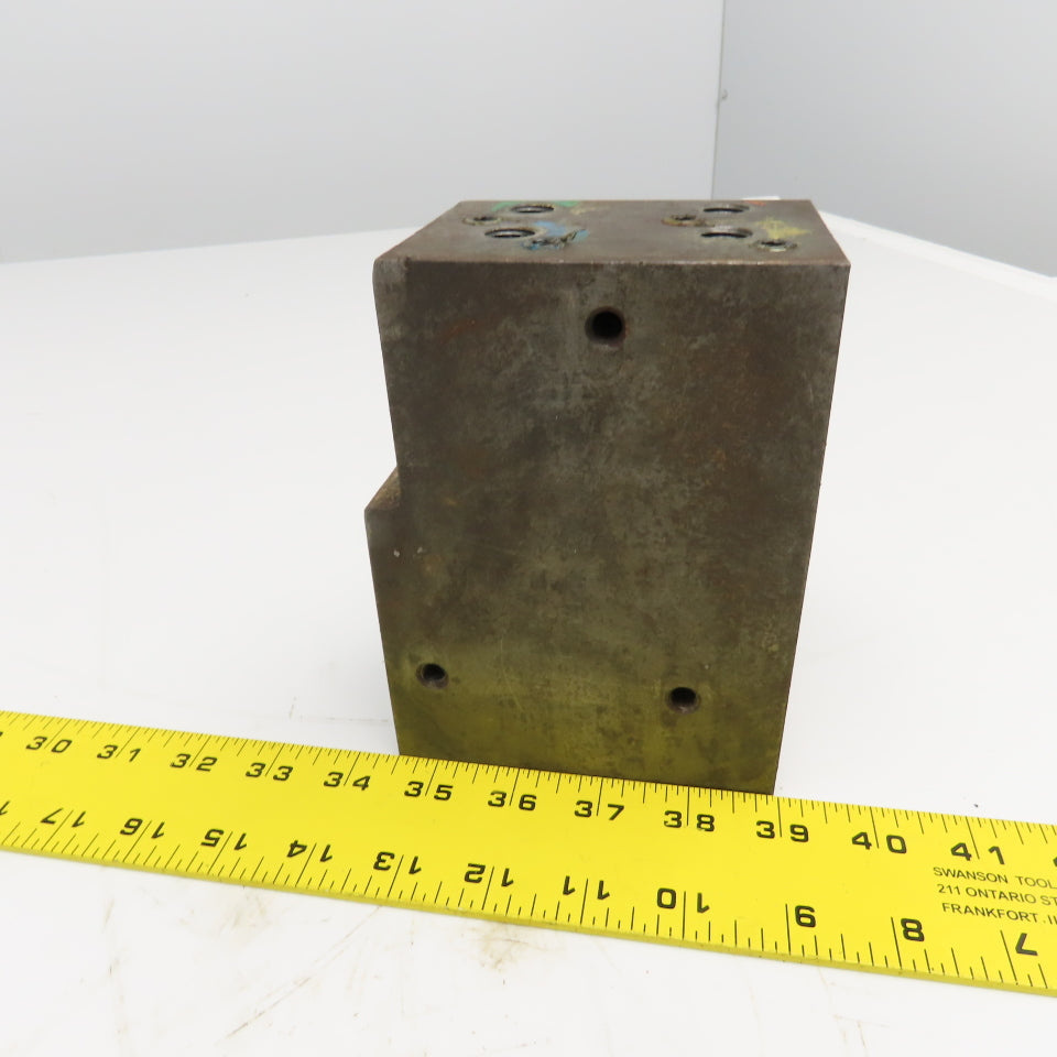 4 Port Hydraulic D03 Valve Steel Manifold Block 6 Ports