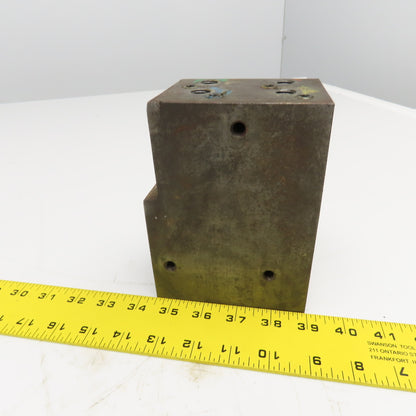 4 Port Hydraulic D03 Valve Steel Manifold Block 6 Ports