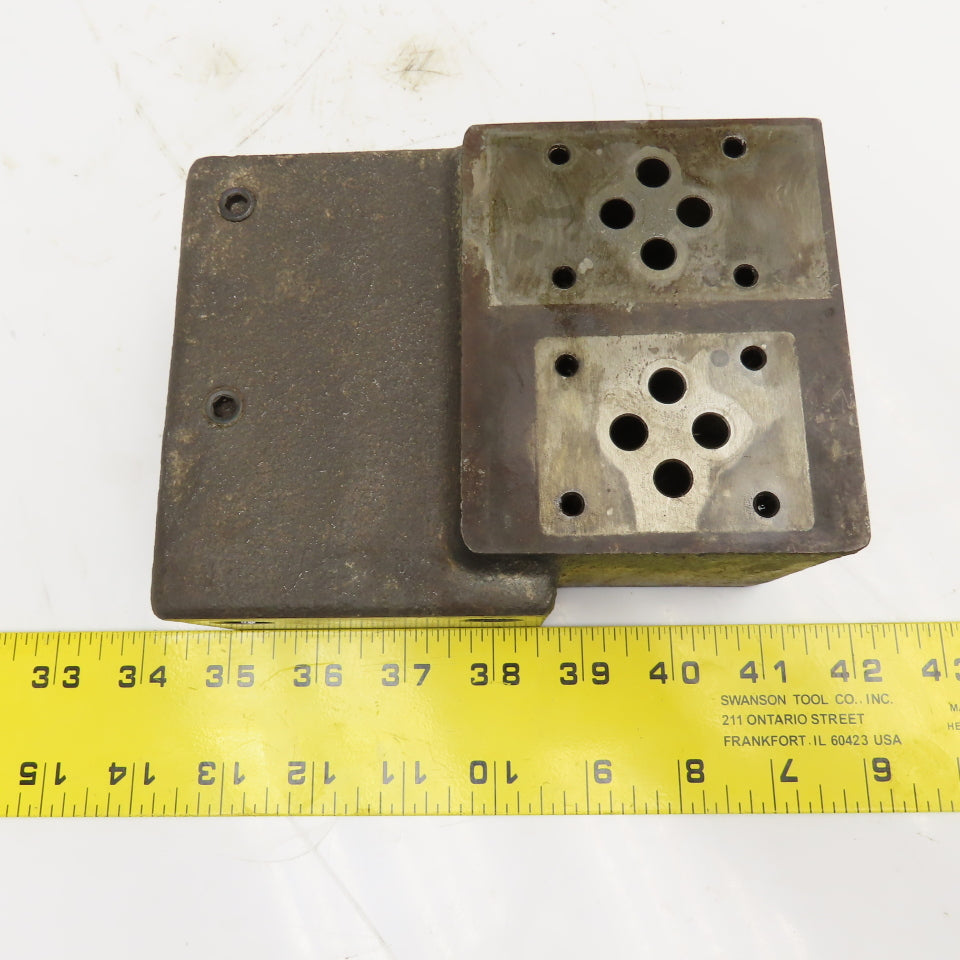 4 Port Hydraulic D03 Valve Steel Manifold Block 6 Ports