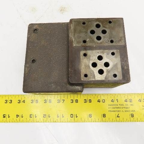 4 Port Hydraulic D03 Valve Steel Manifold Block 6 Ports