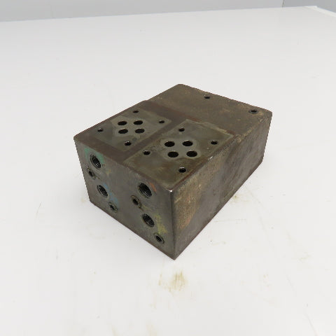 4 Port Hydraulic D03 Valve Steel Manifold Block 6 Ports