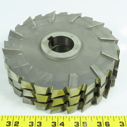 5-5/8" x 3/8" Side Milling Cutter 1-1/4" Arbor Staggered 24 Tooth Regrind Lot/3