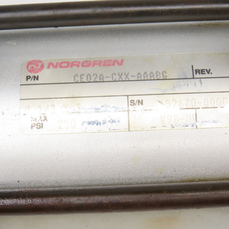 Norgren CE02A-CXX-AAABG 2.5" Bore 2" Stroke Double Acting Air Balancing Cylinder