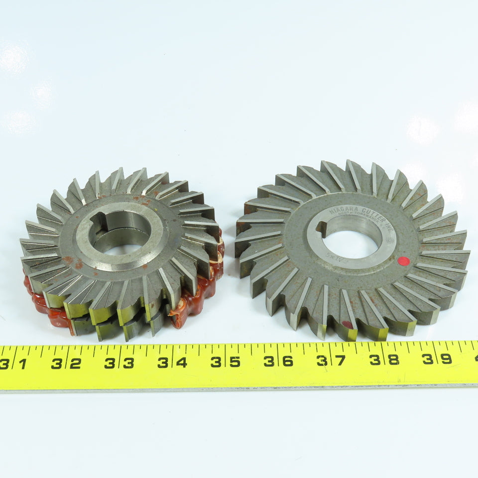 Niagara 4" & 4-15/16" x 1/2" Side Mill Cutter Straight Tooth 1-1/4" Arbor Lot/3