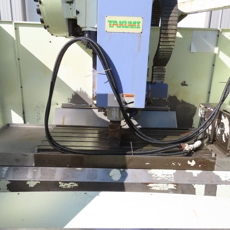 Takumi Seiki V11A 3-Axis CNC Vertical Machining Center W/4th-Axis 3PH & Conveyor