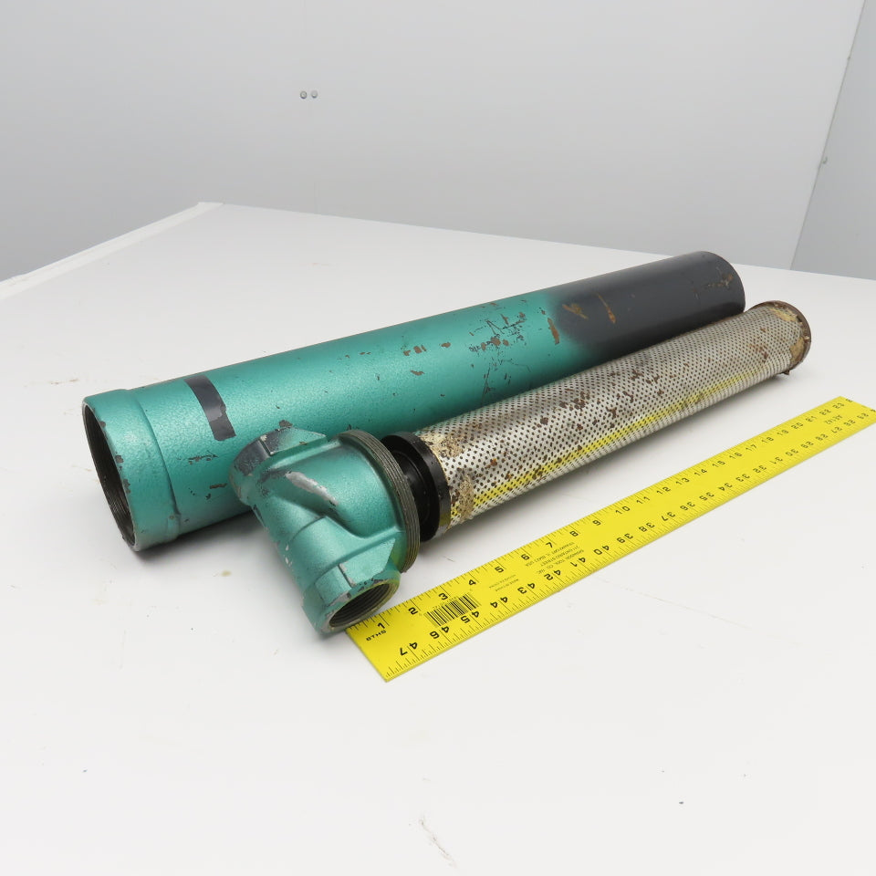 1-1/4" NPT Hydraulic Strainer Filter Assembly 20-1/2" x 3-1/4" Filter