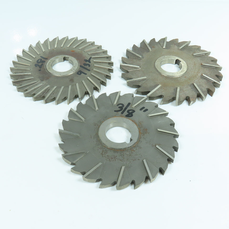 Niagara 6" OD 9/32",3/8",1/2" Cutting Width Side Mill Cutter 1-1/4" Arbor Lot/3