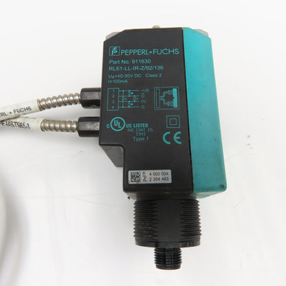 Pepperl + Fuchs RL61-LL-IR-Z/92/136 Fiber Optic Sensor With FE-IASTS6S-3 Cables