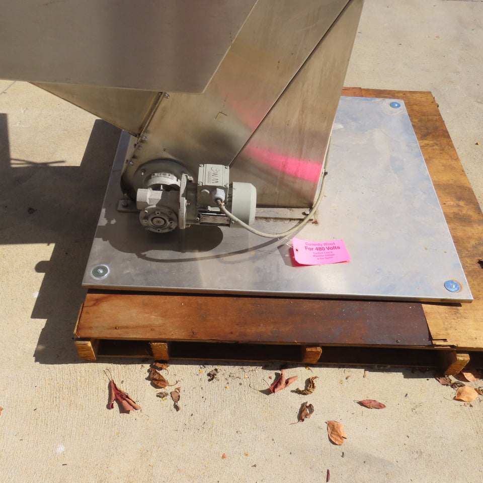 Tecno 22174 12" Belt Width SS Cleated Incline Feeder Conveyor 27FPM 120" Dis 3PH