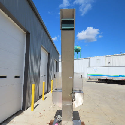 Tecno 22174 12" Belt Width SS Cleated Incline Feeder Conveyor 27FPM 120" Dis 3PH