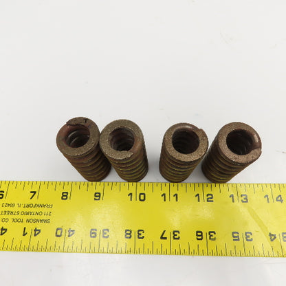 1/2" ID x 1" OD Round Wire Compression Die Spring 2-7/16" OAL Lot Of 4