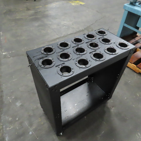 Huot CAT50 CT50 50-Taper NMBT50 Tool Tooling Cart W/Casters 15 Holders
