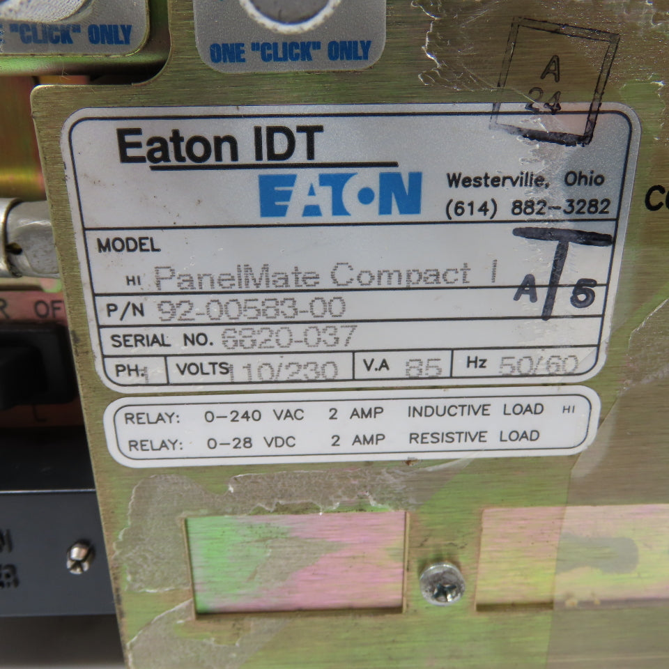 Eaton 92-00583-00 91-00744-05 PanelMate Compact Operator Control Panel CRT 230V