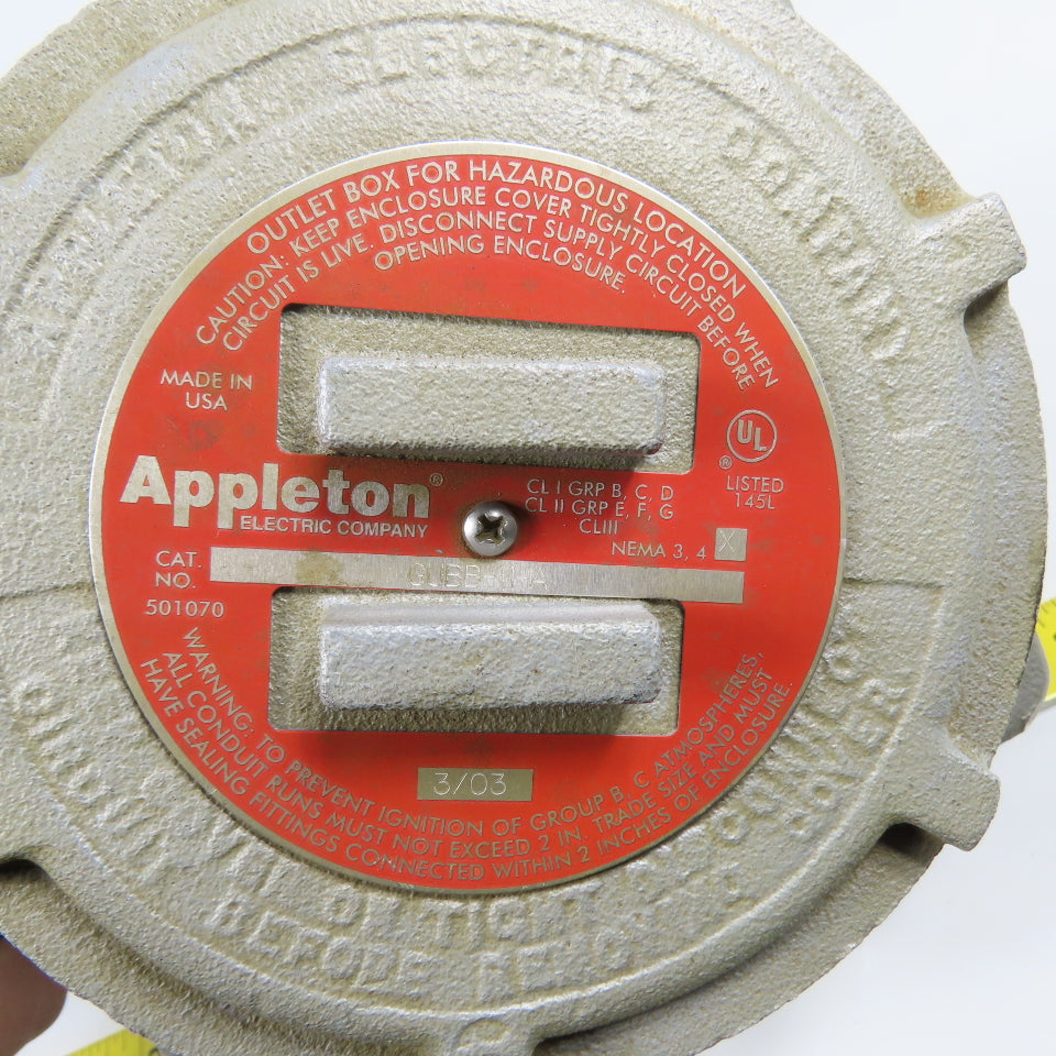 Appleton GUBB-11-A Nema 3,4 Junction Outlet Box For Hazardous Locations