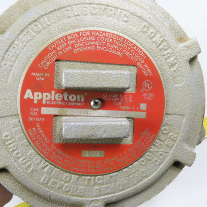 Appleton GUBB-11-A Nema 3,4 Junction Outlet Box For Hazardous Locations