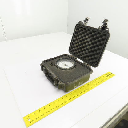 Pelican 1200 Black Protective Case 9-1/2 x 7-1/4" x 2-3/4" D W/USG 1000PSI Gauge
