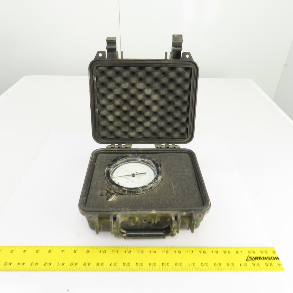 Pelican 1200 Black Protective Case 9-1/2 x 7-1/4" x 2-3/4" D W/USG 1000PSI Gauge