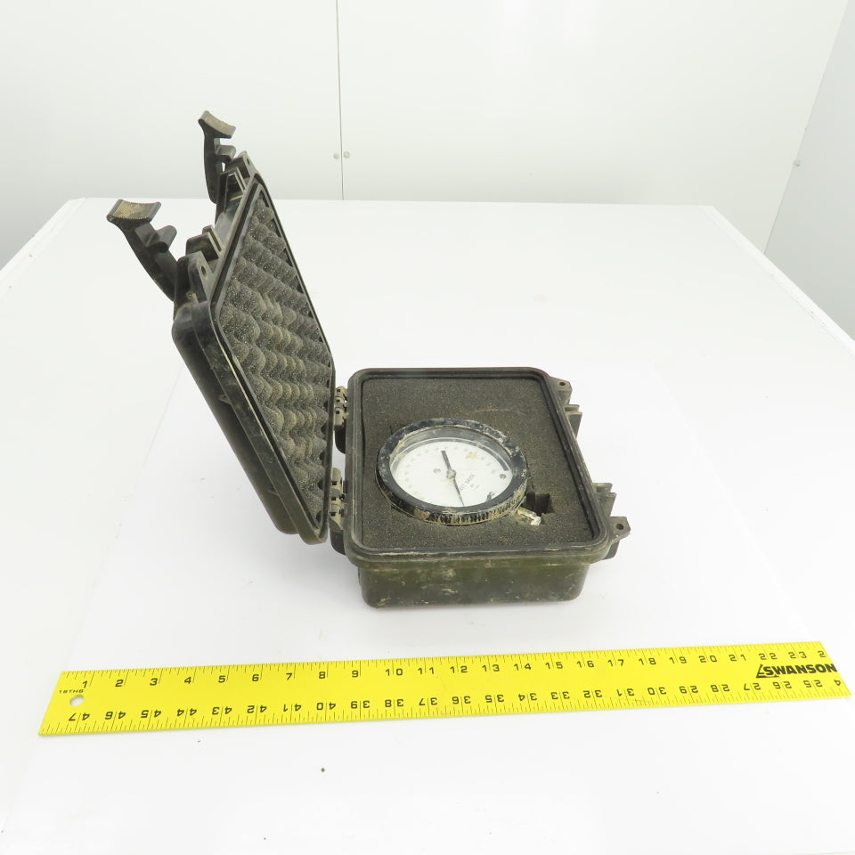 Pelican 1200 Black Protective Case 9-1/2 x 7-1/4" x 2-3/4" D W/USG 1000PSI Gauge