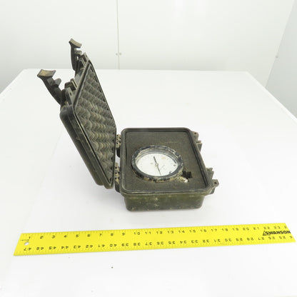 Pelican 1200 Black Protective Case 9-1/2 x 7-1/4" x 2-3/4" D W/USG 1000PSI Gauge