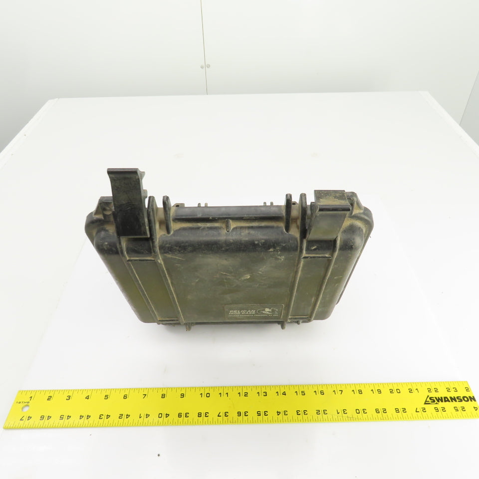 Pelican 1200 Black Protective Case 9-1/2 x 7-1/4" x 2-3/4" D W/USG 1000PSI Gauge