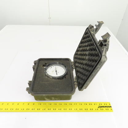 Pelican 1200 Black Protective Case 9-1/2 x 7-1/4" x 2-3/4" D W/USG 1000PSI Gauge